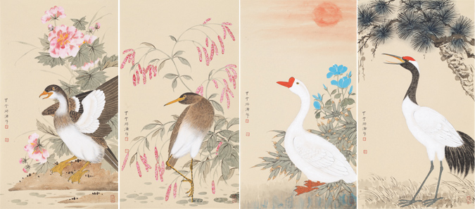 花鸟四条屏